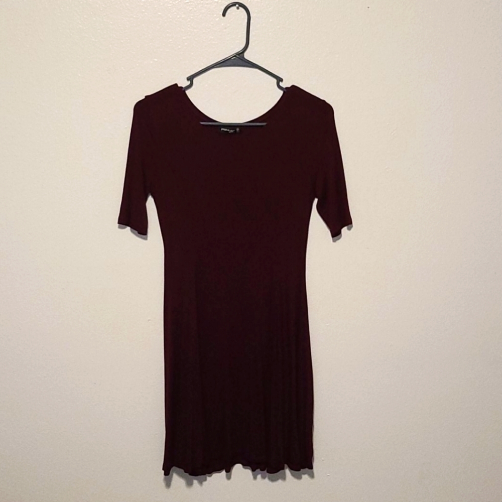 Maroon long sleeve Dress